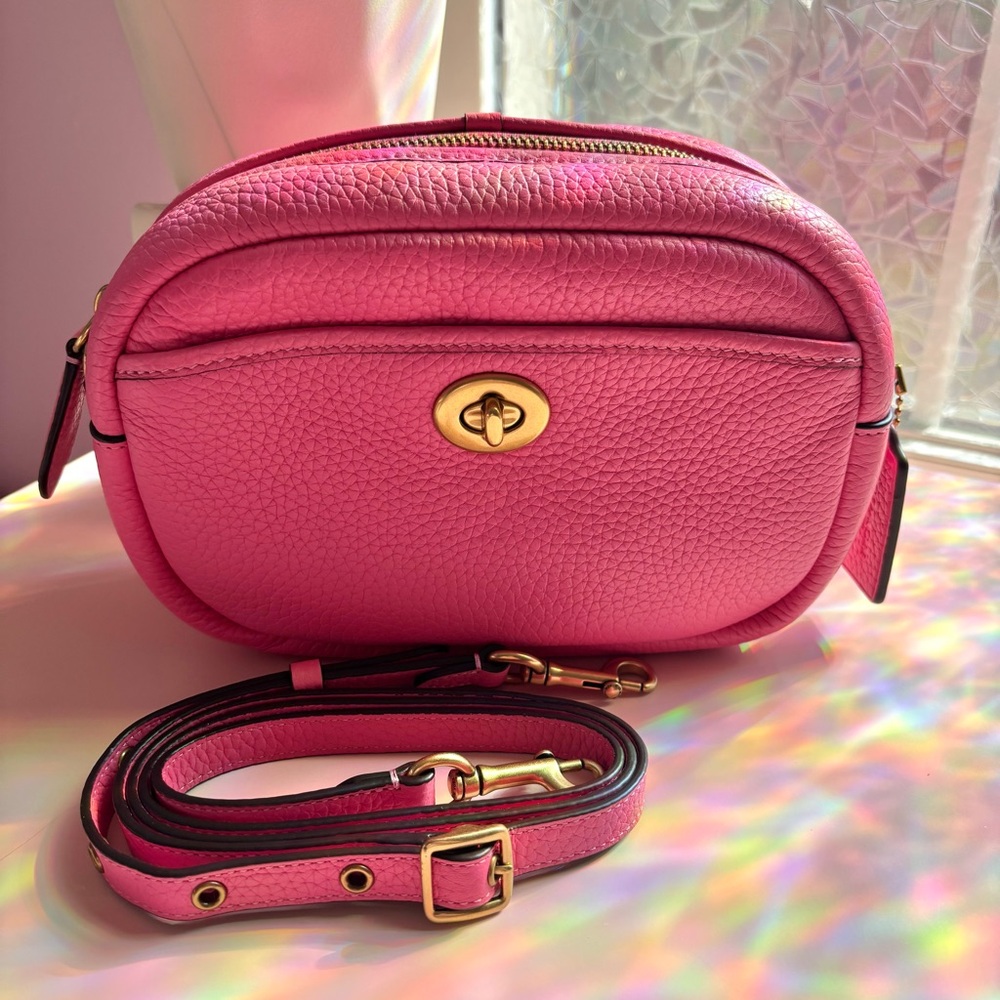 Fuchsia Pink Coach Crossbody Camera Bag
